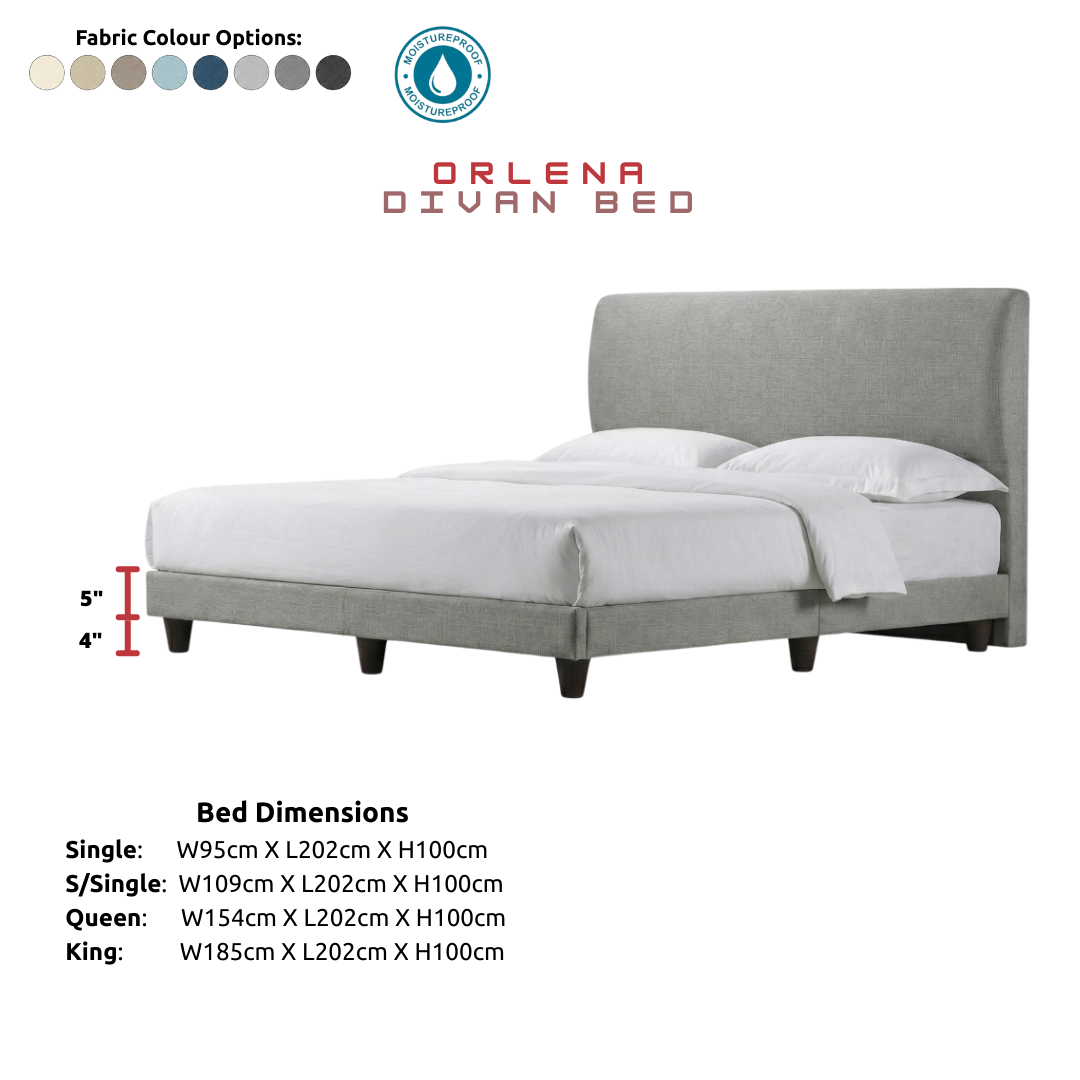 Orlena Fabric Divan Bed Frame
