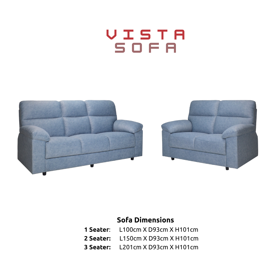 Vista Modern Fabric Sofa Set | Comfort Living Room Couch (1, 2, & 3 Seater Options)