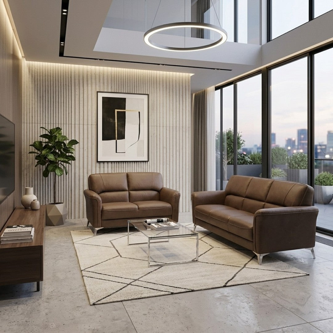 Axis Premium Half Leather Sofa | Modern Living Room Couch (1 / 2 / 3 Seater)