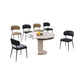 Modern Round Extendable Sintered Stone Top Dining Table Set with Sleek Chairs 1+6