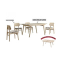 Nordic Wooden Extendable Dining Table With Solid Wood Legs 1+4 Chairs Grandeur Furnishings