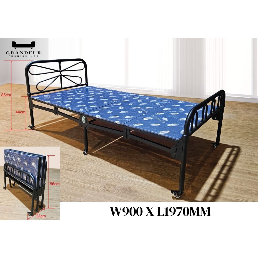 Foldable Bed with Mattress - Convenient and Space-Saving Design