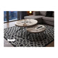 Elegant Round Nesting Coffee Table with Gloss Sintered Stone Top