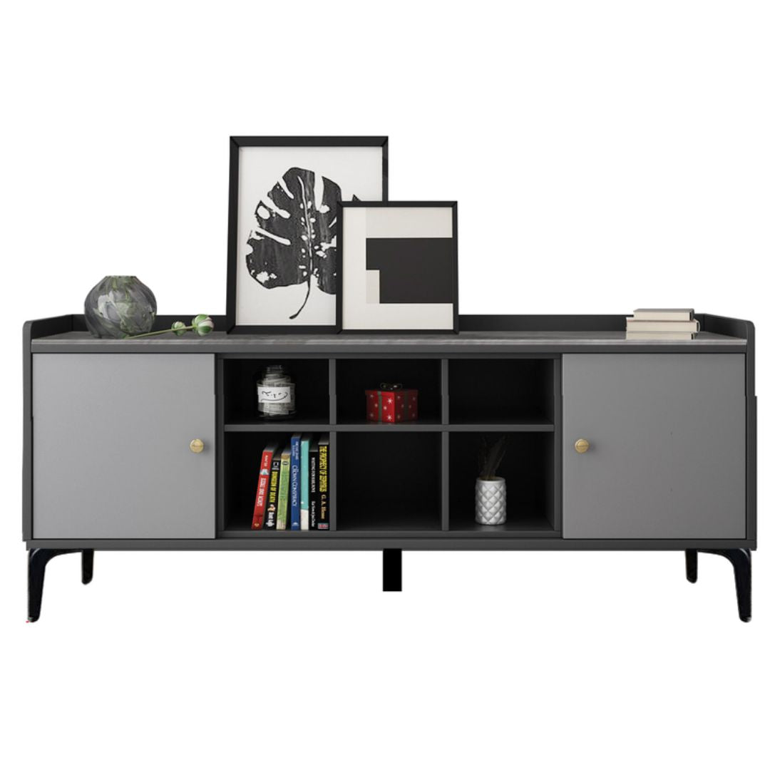 Sleek Modern TV Console (2 Options) – 1600mm, Stylish Storage with Walnut or Grey Finish