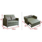 Olive Green Sofa Bed with Pillows