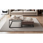 Square Coffee Table Set with Storage Drawers & Gloss Sintered Stone Top
