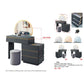 Modern LED Dressing Table with Mirror and Storage - Matte Dark Grey Finish