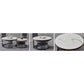 Nested Round Coffee Table with Sintered Stone Top and Black Metal Base