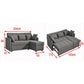 L-Shaped Fabric Sofa Bed