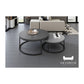 Elegant Round Nesting Coffee Table with Gloss Sintered Stone Top