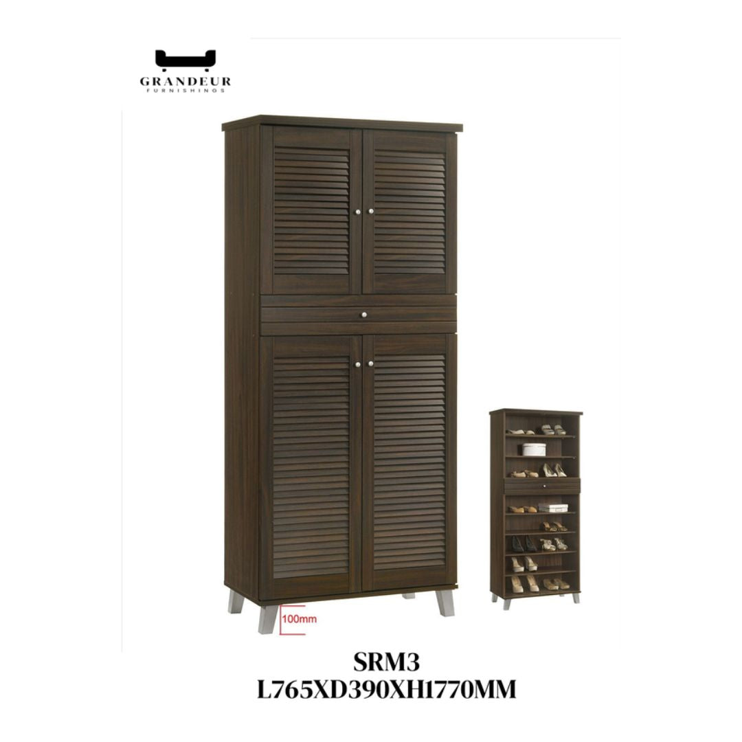 Stylish Louvered Shoe Cabinet – Elegant and Practical Storage (Three Sizes)