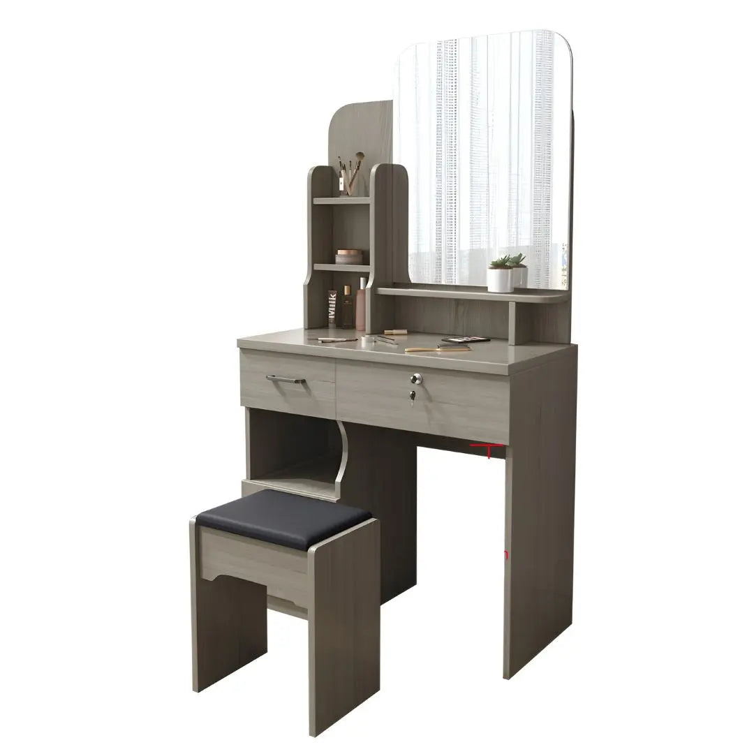 Dressing Table with Vanity Mirror and Drawers Grandeur Furnishings