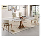 Luxurious Marble Dining Table Set with Ash Wood Base & Elegant Pet Friendly Leather Chairs 1+4