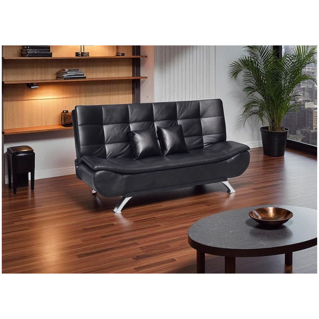 Convertible Sofa Bed in PU Leather for Modern Living Spaces