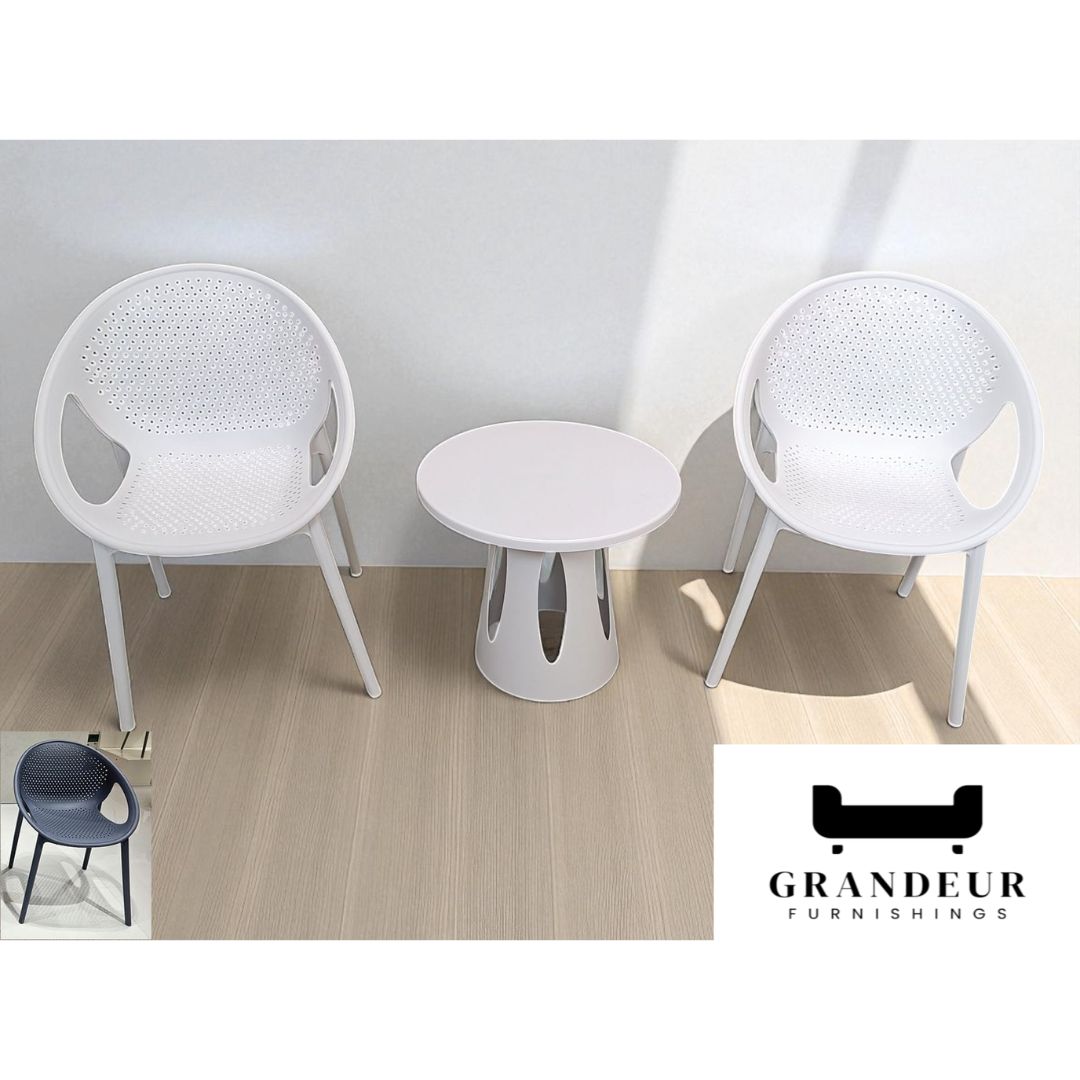 Modern Outdoor Chair and Table Set – Available in White & Black