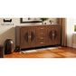 Elegant Wooden Sideboard Side Cabinet with Brass Accents