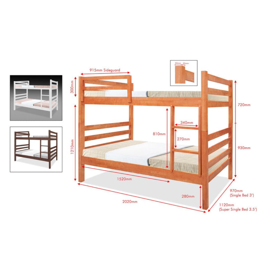 Space-Saving Solid Wood Bunk Bed