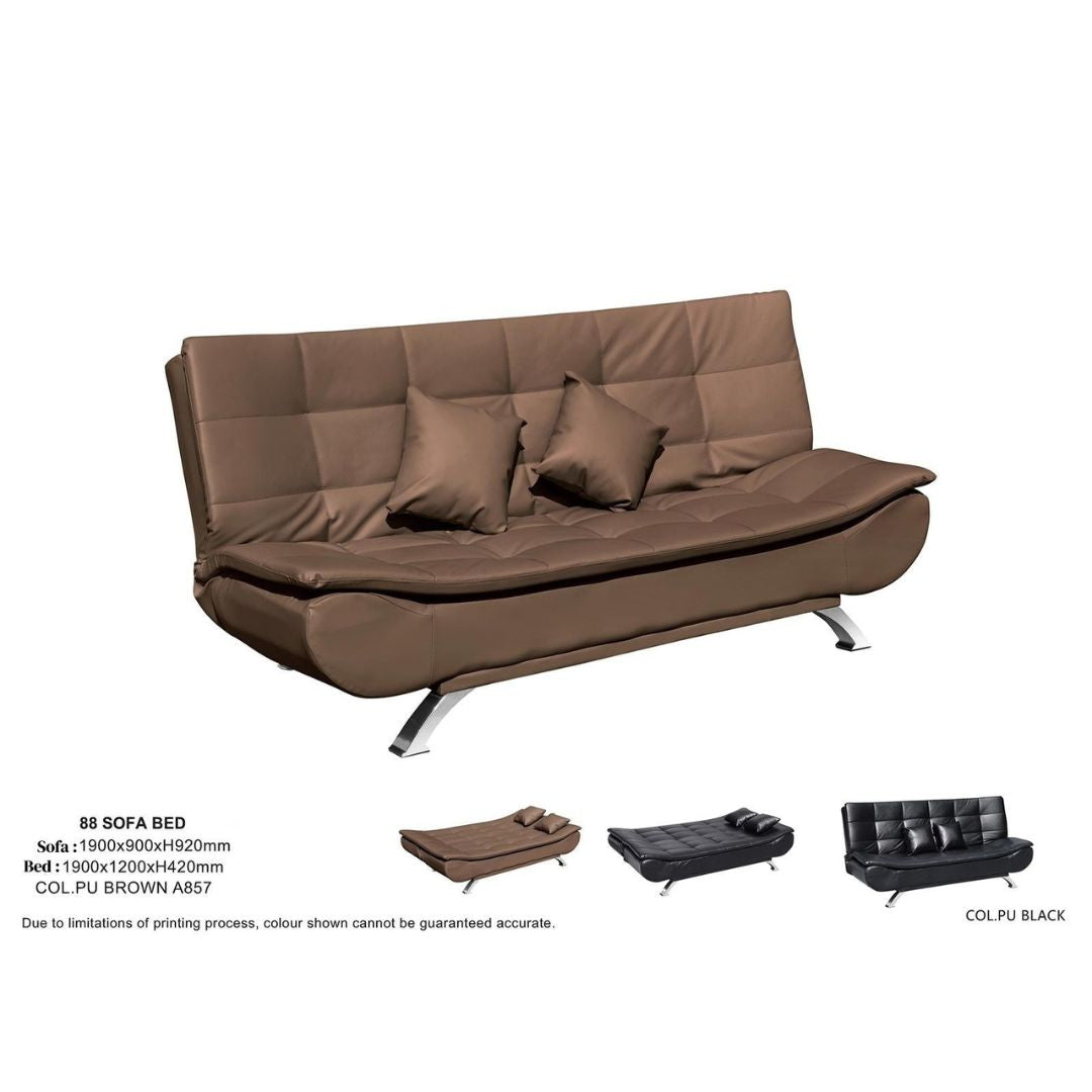 Convertible Sofa Bed in PU Leather for Modern Living Spaces