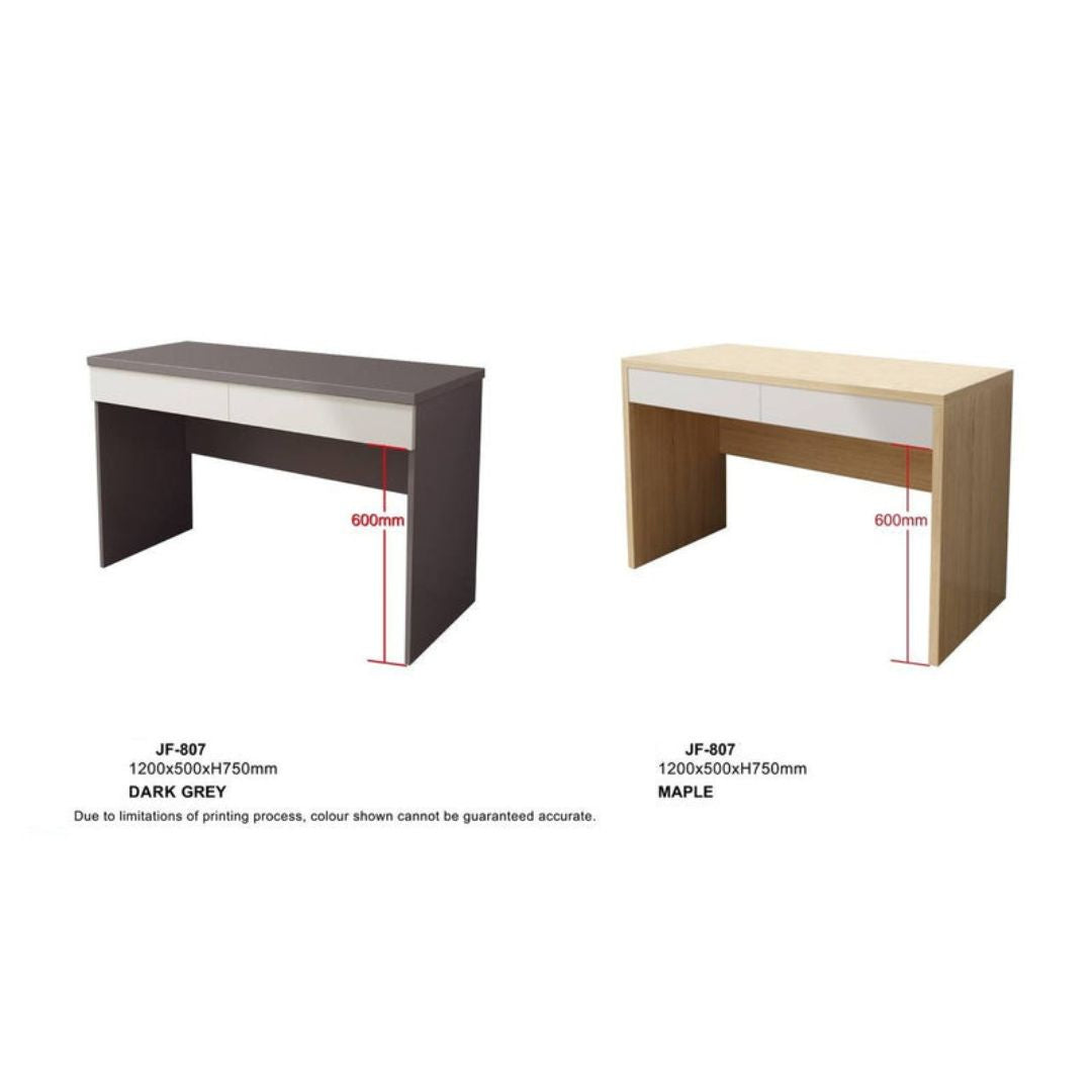 Sleek and Modern Study Table in Dark Grey and Maple - Stylish Design, Ideal for Any Workspace