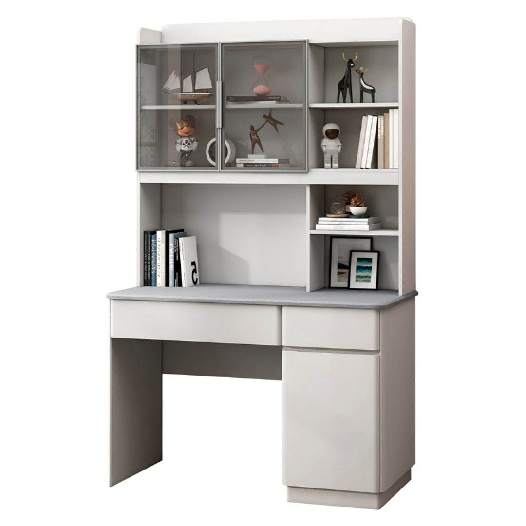 Study Table with Glitter Grey Top & Light Grey Base - Functional & Stylish