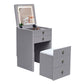 Space Saving Dressing Table Set with Soft-Close Mirror Top & Storage Stool