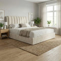 Cream Noelle bed in a bright bedroom