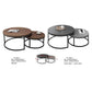 Elegant Round Nesting Coffee Table with Gloss Sintered Stone Top