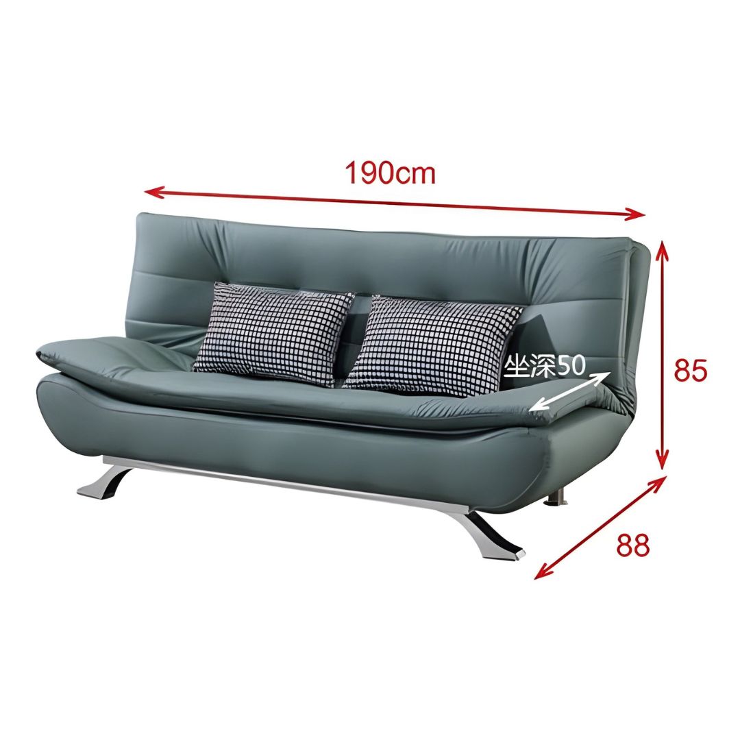 Modern Pet-Friendly Leather 3 Seater Sofa Bed