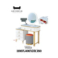 Vanity Table with LED Mirror & Sintered Stone Top Dressing Table 3 Colours Grandeur Furnishings