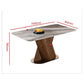 Elegant Marble Dining Table Set with Ash Wood Base & Leather Chairs 1+4