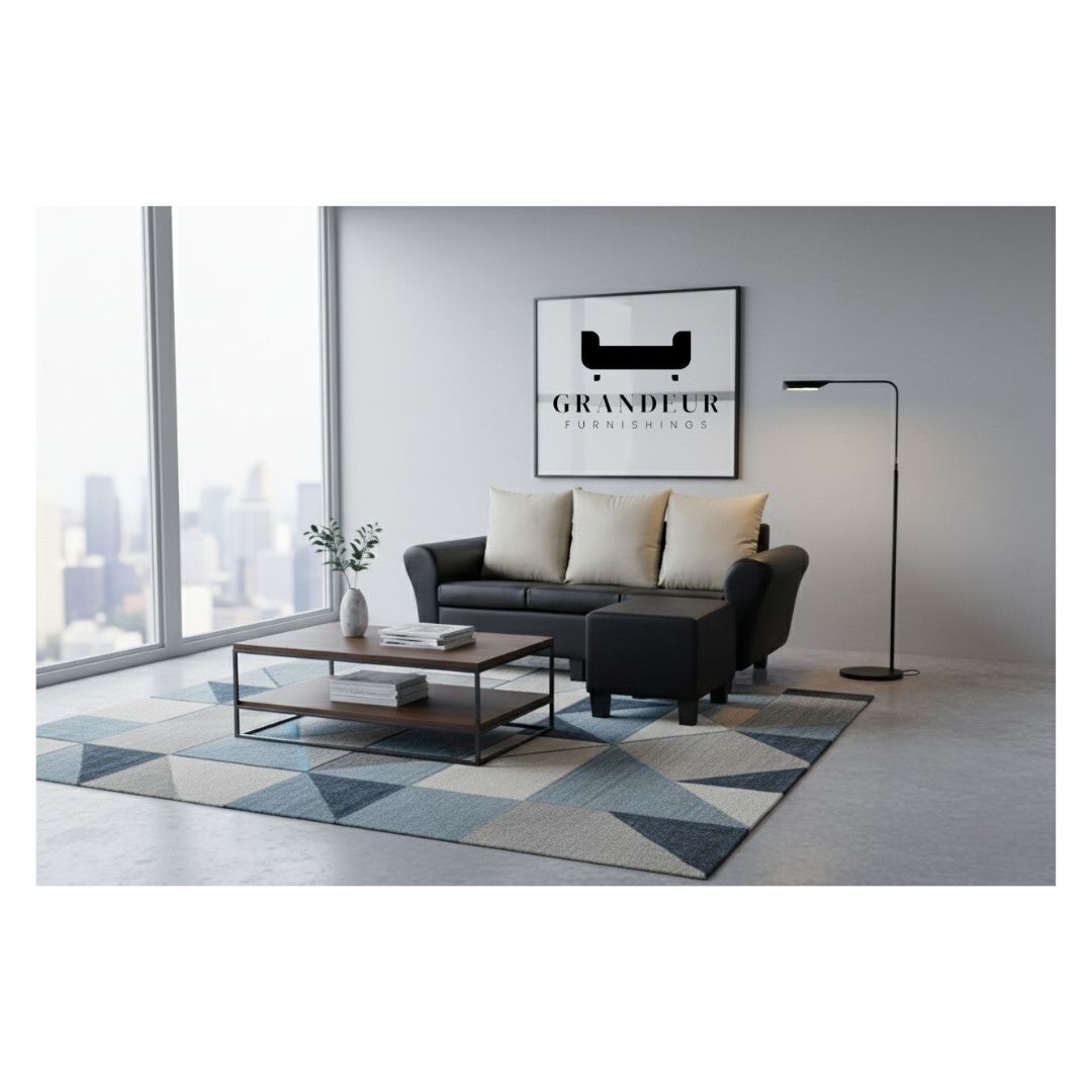 Elegant 3 Seater Sofa with Ottoman Foot Stool