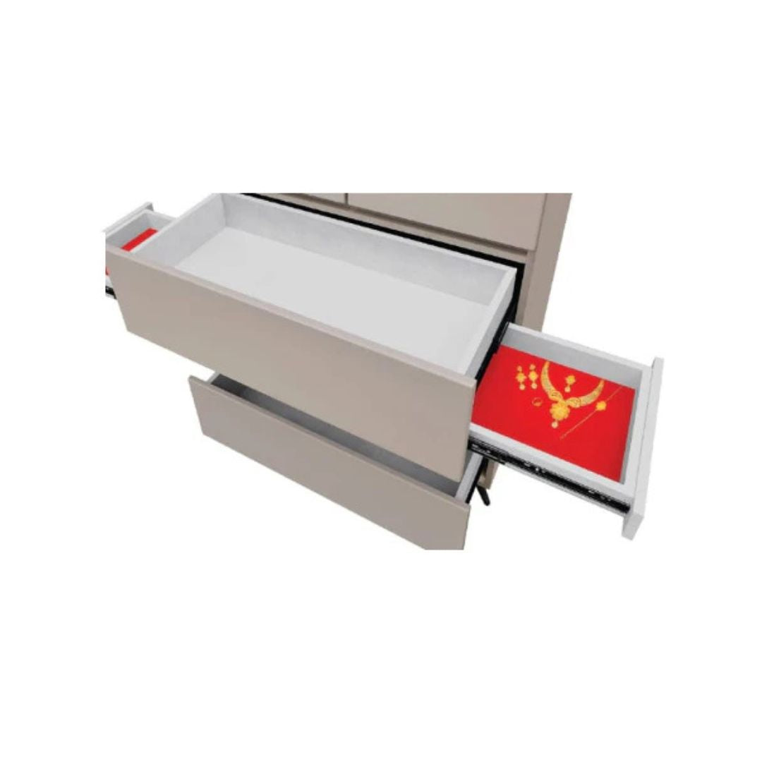 5-Drawer Storage Chest of Drawers in White, Champagne, or Dark Grey