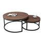 Elegant Round Nesting Coffee Table with Gloss Sintered Stone Top