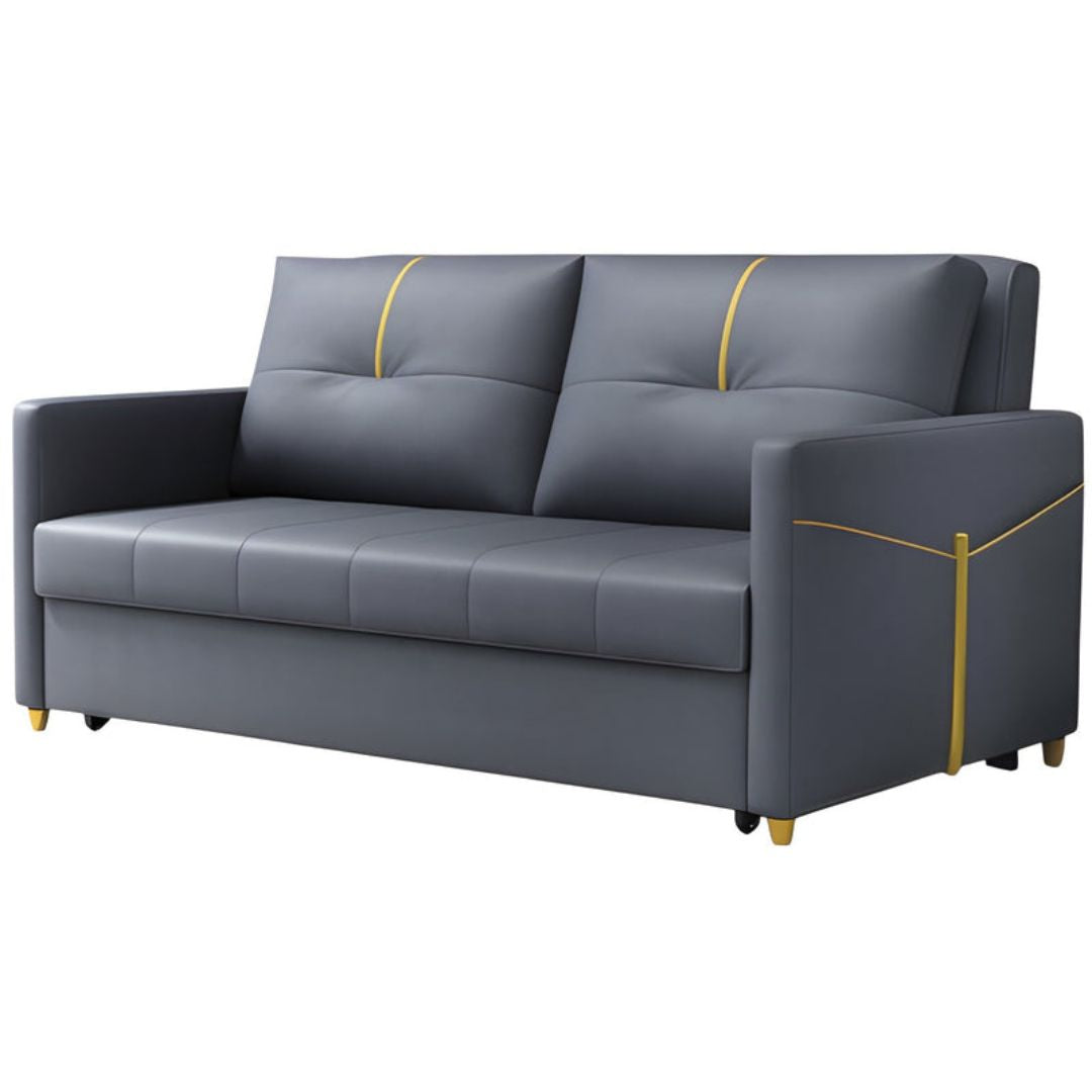 Versatile Sofa Bed with Gold Accents – Available in Blue, Teal, and Grey
