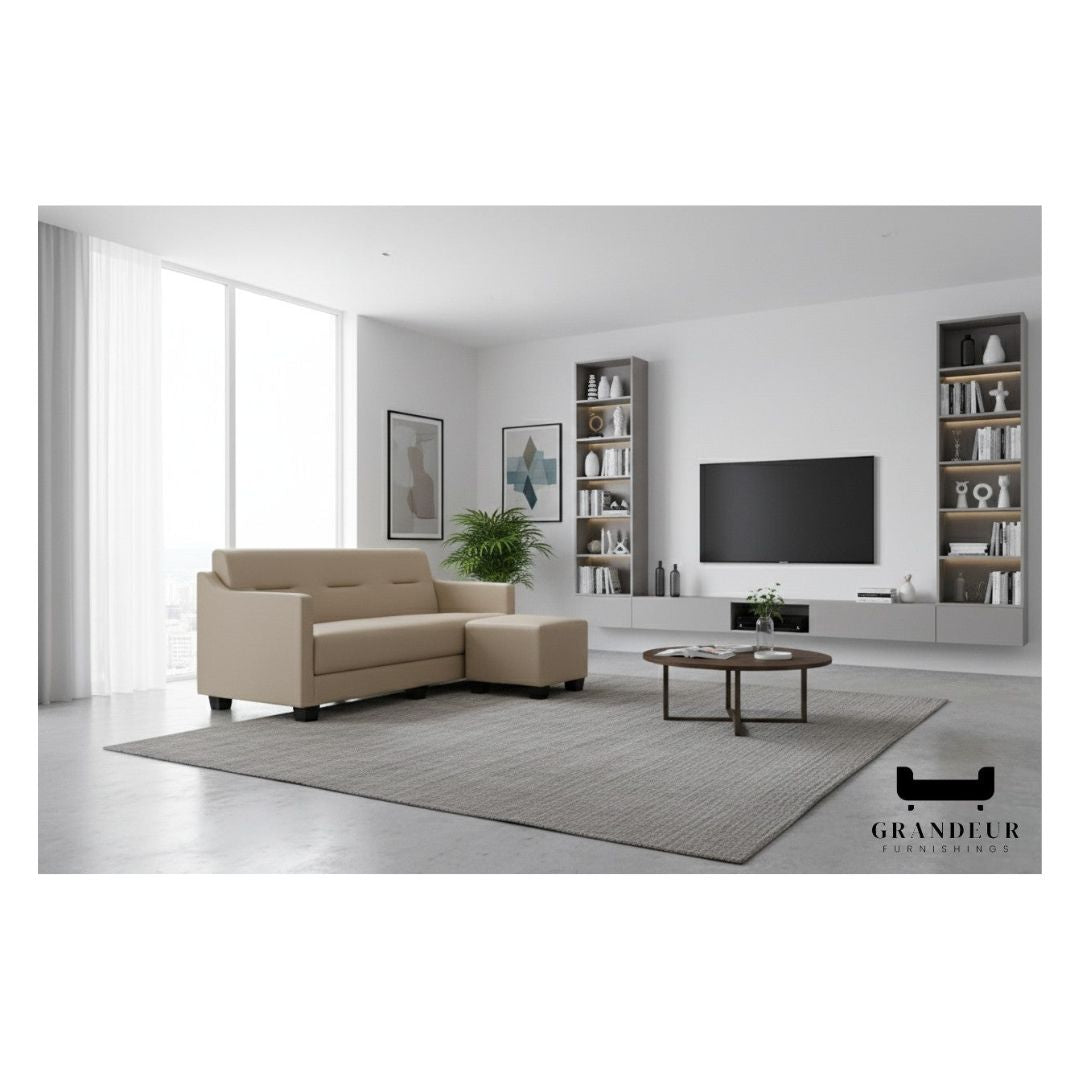 Elegant 3 Seater Sofa with Ottoman Foot Stool