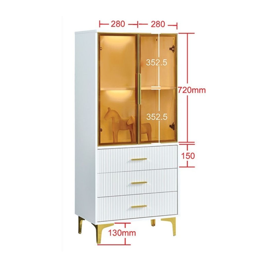 Elegant Glass Side Cabinet – Available in Four Sizes