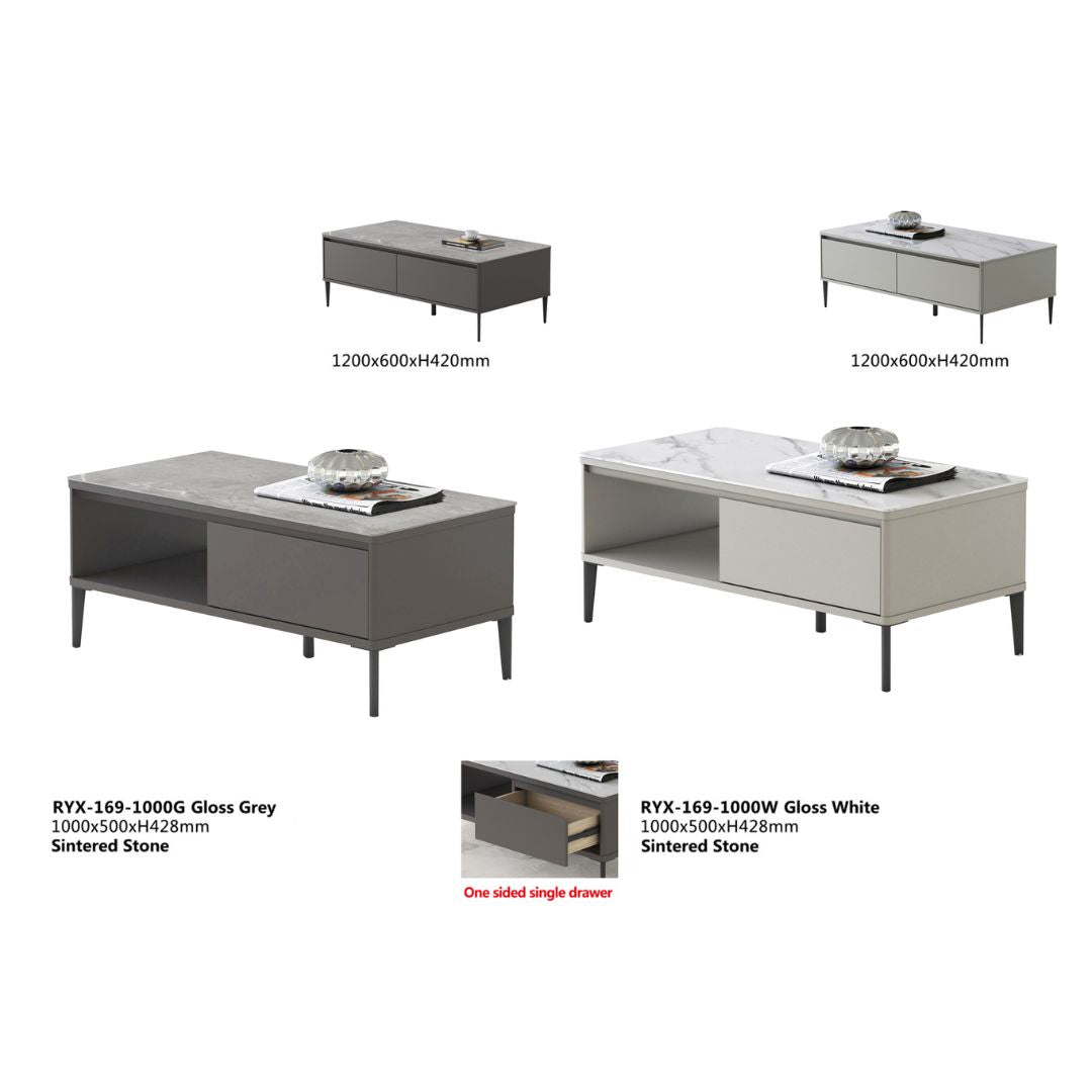 Contemporary Sintered Stone Coffee Table with Storage