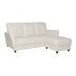 3 Seater Faux Leather Sofa with Ottoman Stool  - 3 Seater Couch Foot Stool