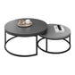 Elegant Round Nesting Coffee Table with Gloss Sintered Stone Top