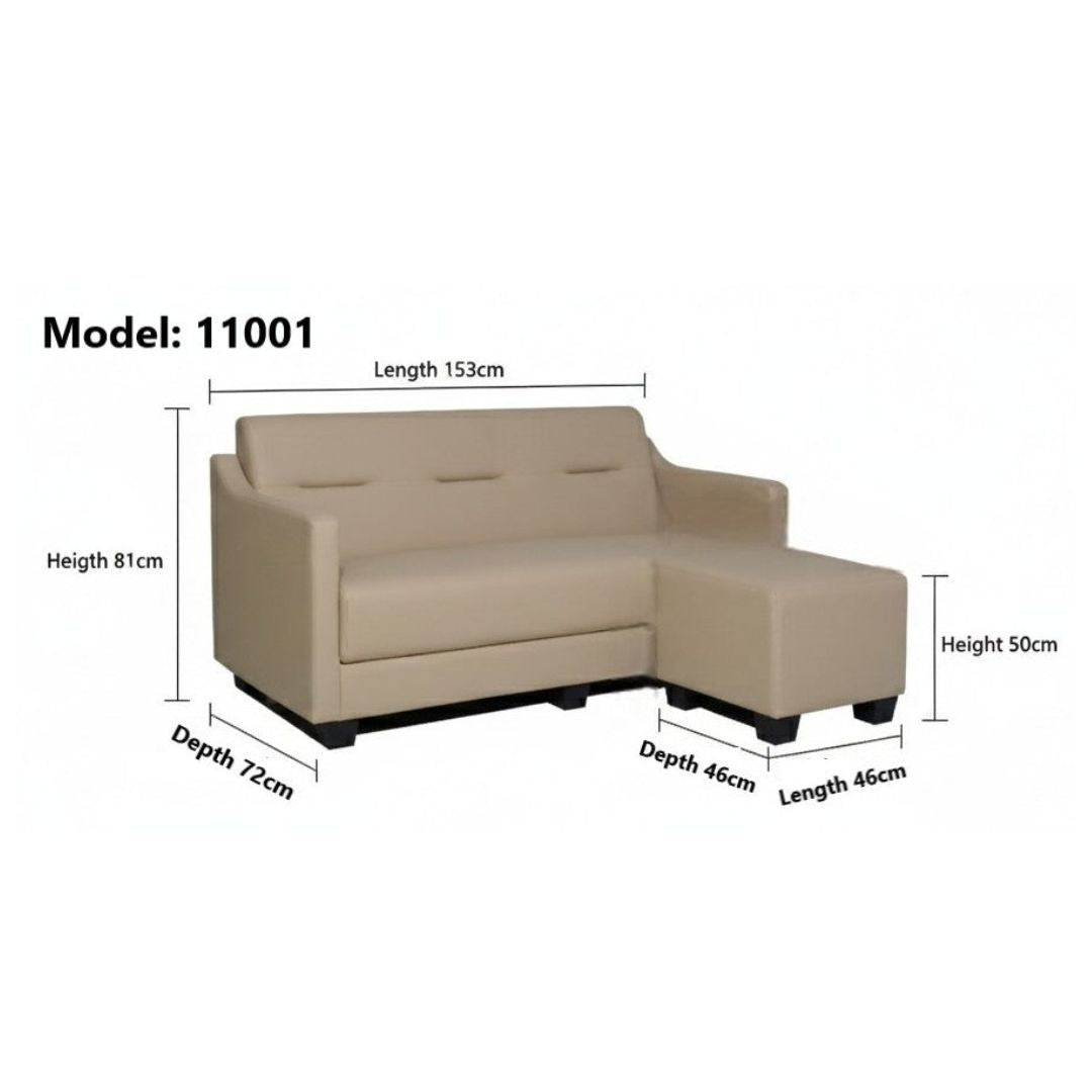 Elegant 3 Seater Sofa with Ottoman Foot Stool