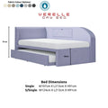Lilac Verelle corner daybed with colour options and dimensions