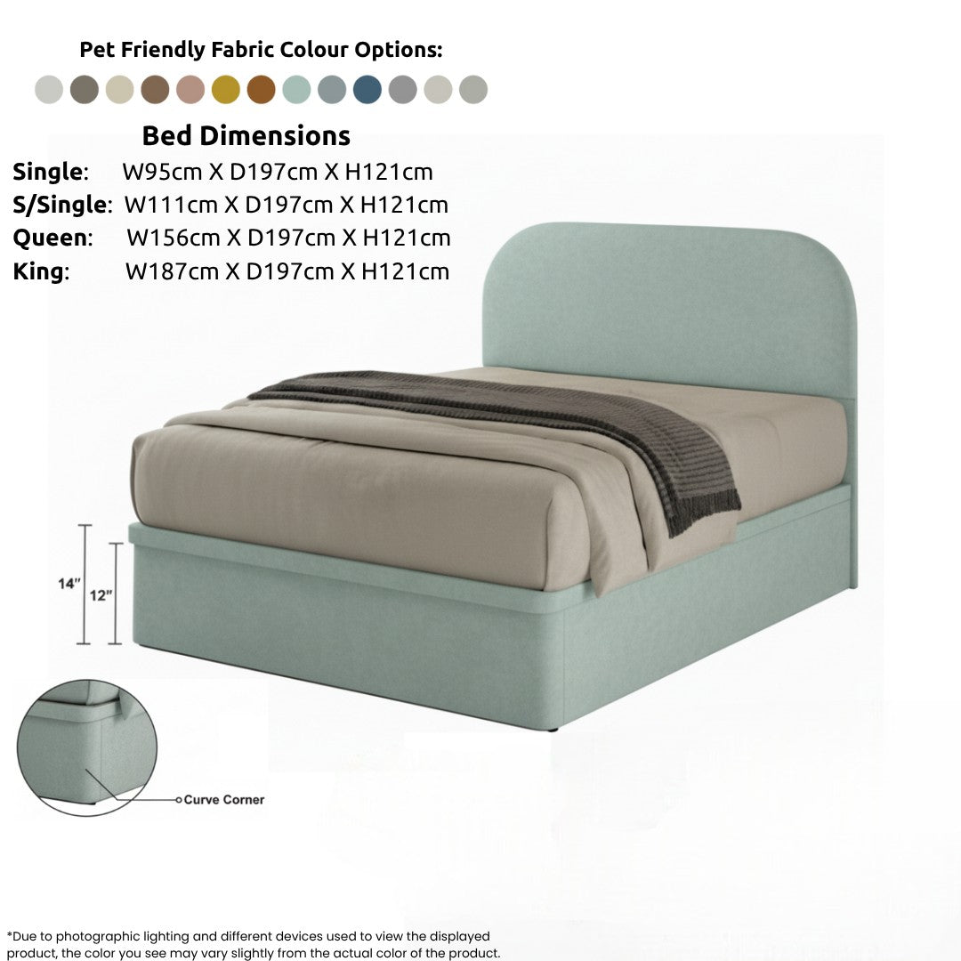 Minimalist Pet-Friendly Fabric Storage Bed Frame