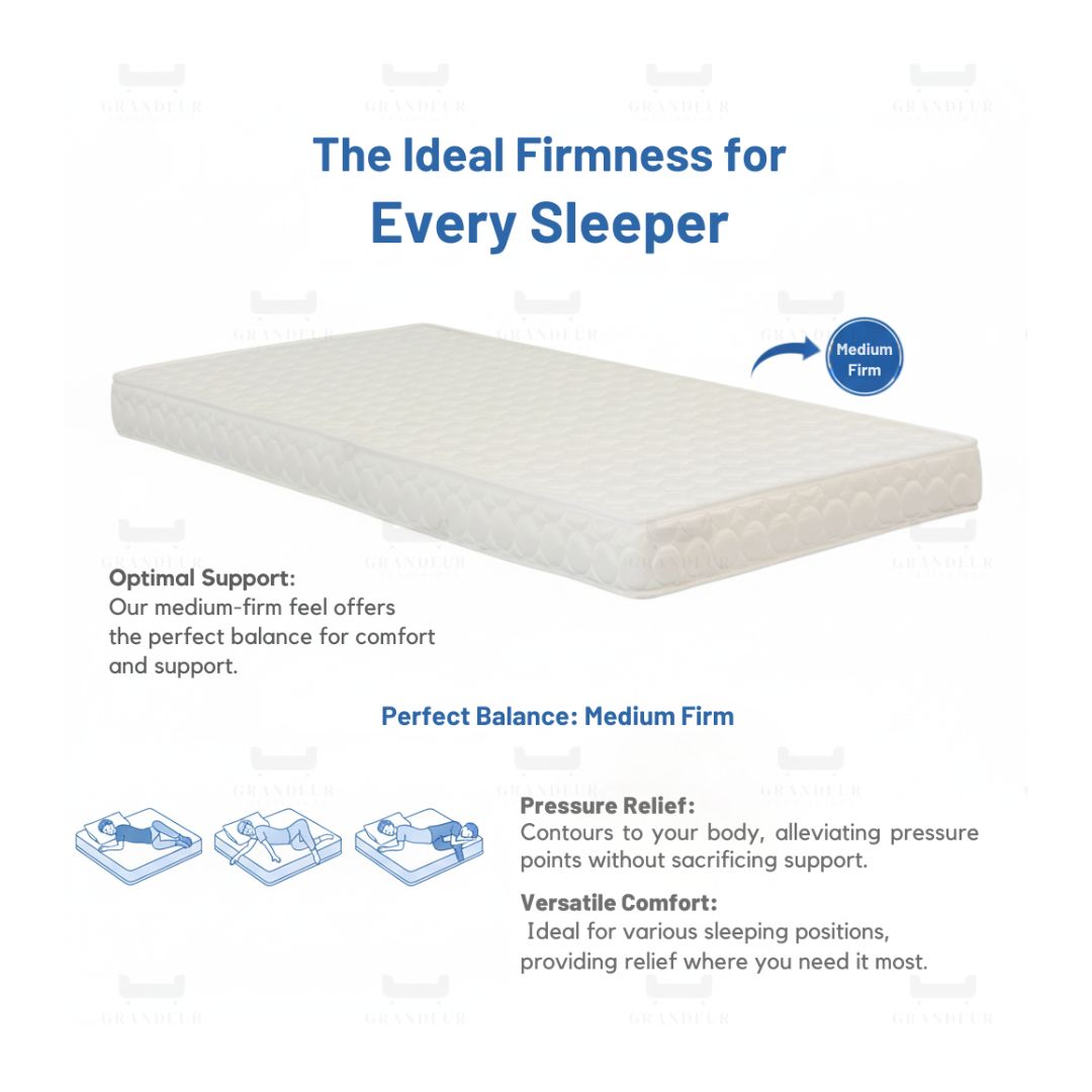 Modern Divan Bed with 8-Inch Foam Mattress | PU Leather Upholstered Bed Frame and Mattress Set