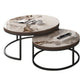 Elegant Round Nesting Coffee Table with Gloss Sintered Stone Top