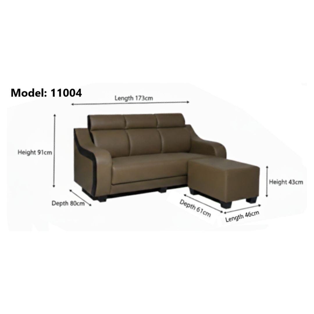 Elegant 3 Seater Sofa with Ottoman Foot Stool
