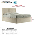 Beige Selene bed with colour options and dimensions