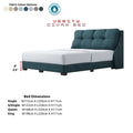 Teal Verity bed with colour options and dimensions