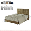 Brown vertical-panel bed with colour options and dimensions