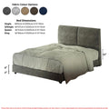 Minimalist Fabric Bed Frame with Soft Panel Headboard Grandeur Furnishings