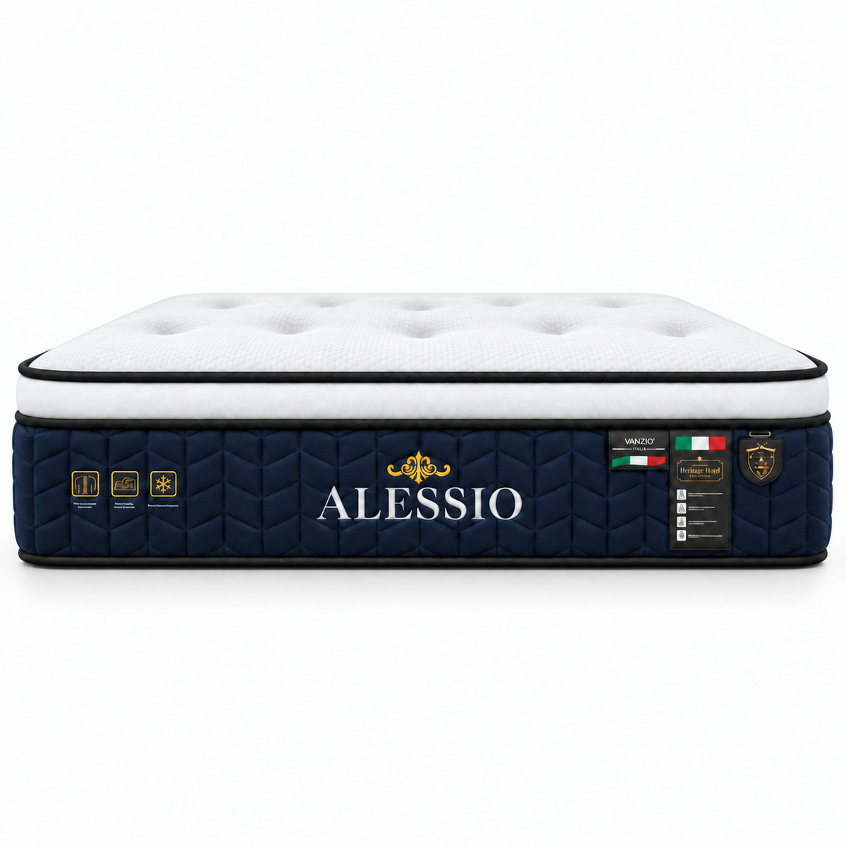 Vanzio Italia Alessio 12.5-Inch Firm Euro Top Mattress Grandeur Furnishings